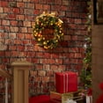 thumbnail image 7 of Casafield 24 Inch Pre-Lit Artificial Christmas Wreath with LED Lights, Pine Cones and Berries Indoor/Outdoor Holiday Décor, 7 of 7
