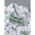 thumbnail image 4 of CARETOO Toddler Boy Clothes Suits Summer Formal Short Shirt Bowtie Suspender Shorts Cotton Fabric, 4 of 7
