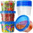 3-Piece Round Plastic Food Storage Container Set with Lids, Microwave ...