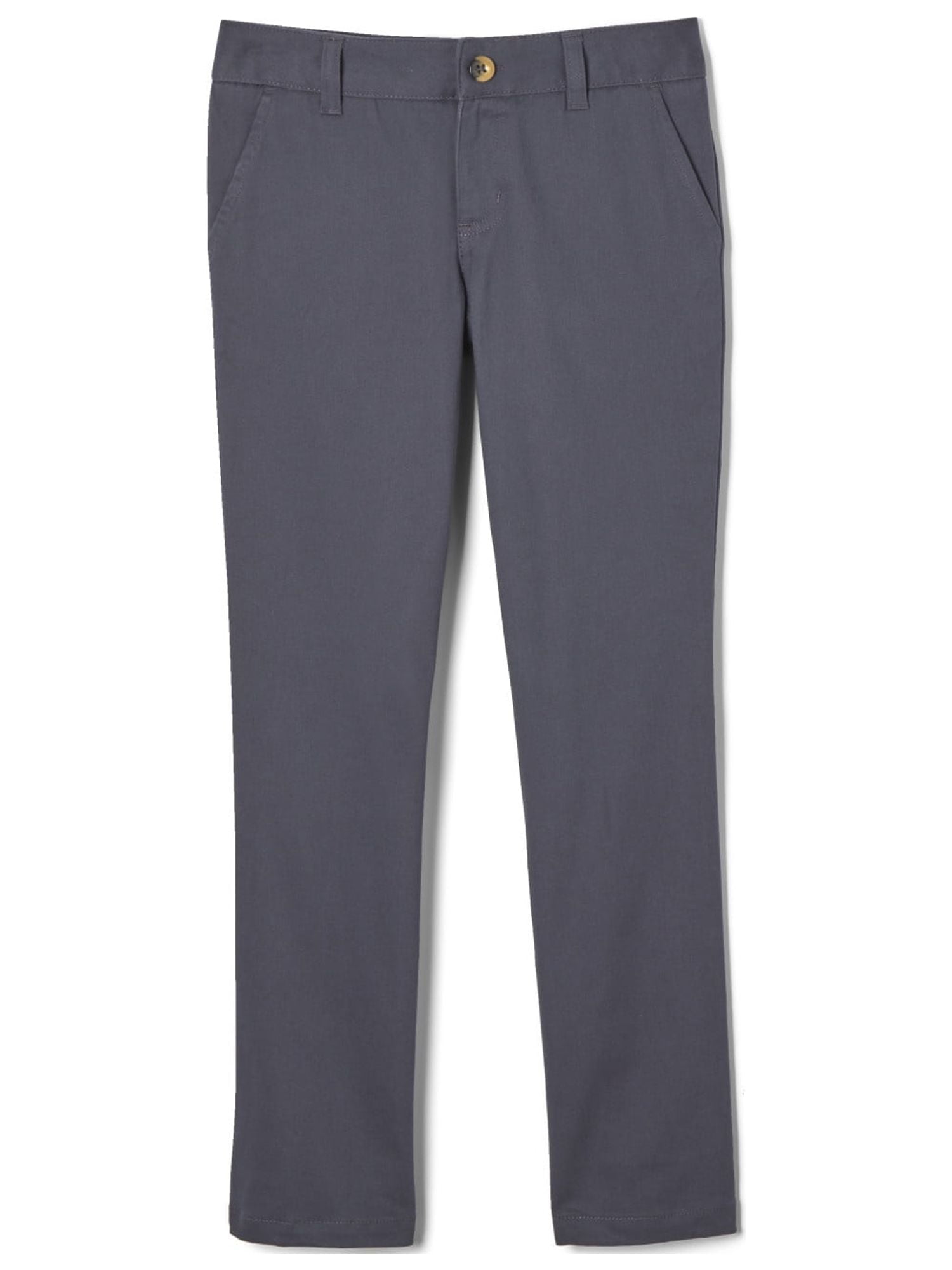 French Toast Girls' Adaptive Straight Leg Stretch Twill Pant, Khaki (New