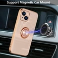thumbnail image 3 of Electroplated Magnetic Ring Holder Case, 360 Degree with Rotation Metal Finger Ring Holder Magnet Car Holder Soft Silicone Shockproof Cover for iPhone 13 6.1 inch - Light Pink, 3 of 16
