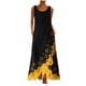 thumbnail image 2 of ICHUANYI Clearance Women Sleeveless Print Round Neck Long Maxi Dress Bohemia Beach Shirt Dress(Orange, L) ICHUANYI WER2023080705934, 2 of 5