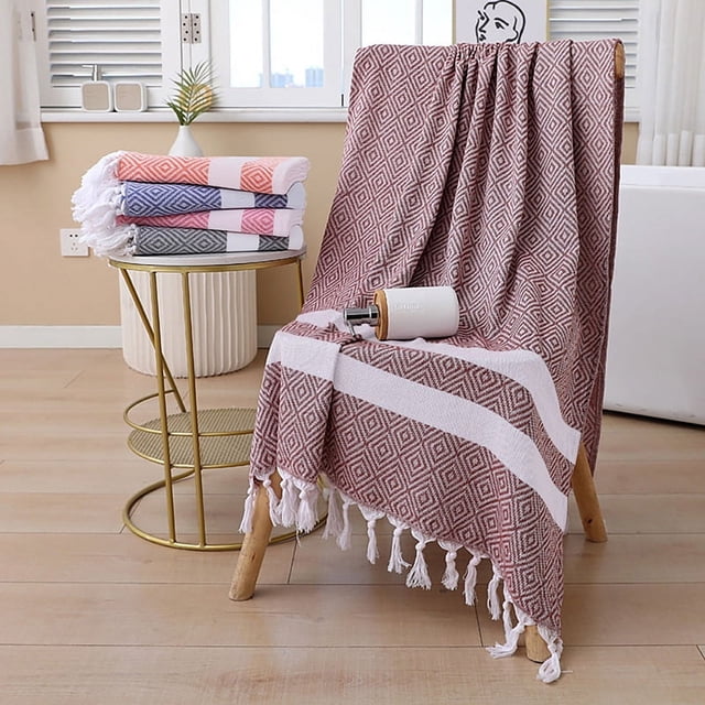 Zhuge Toalla de playa turca (3 unidades), de algodón suave y muy absorbente, ideal para ducha, piscina, spa y gimnasio. Ideal para uso diario, 180 x 100 cm (marrón).