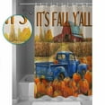 thumbnail image 3 of Extra Long Shower Curtain 72x84 Inch, Farmhouse Fall Shower Curtain Waterproof Bathroom Decor Thanksgiving Pumpkins Truck Rustic Fabric Bath Curtain Set Accessories with Hooks, 3 of 6