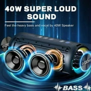 Ortizan Portable Bluetooth Speaker, 40W powerful sound and deep bass, IPX7 waterproof, 30 hours of playtime, TWS for 2 speakers pairing for home, outdoor and travel