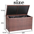 thumbnail image 4 of DIMAR GARDEN Outdoor Patio Wicker Rattan Storage Box Table 70 Gallon Mixed Coffee, 4 of 7