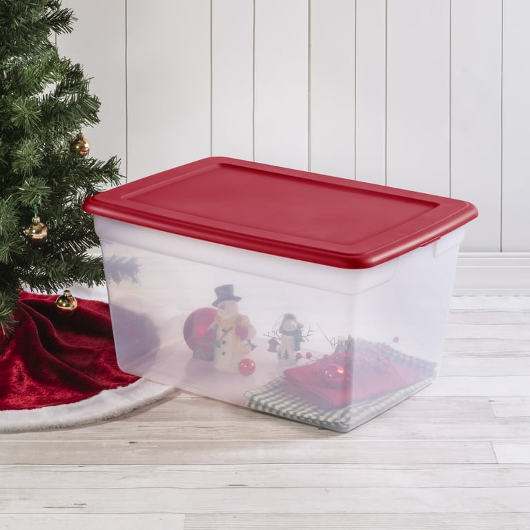 5 Plastic Christmas Storage Containers with Lids 2 Packs New/Sealed Holiday  Time