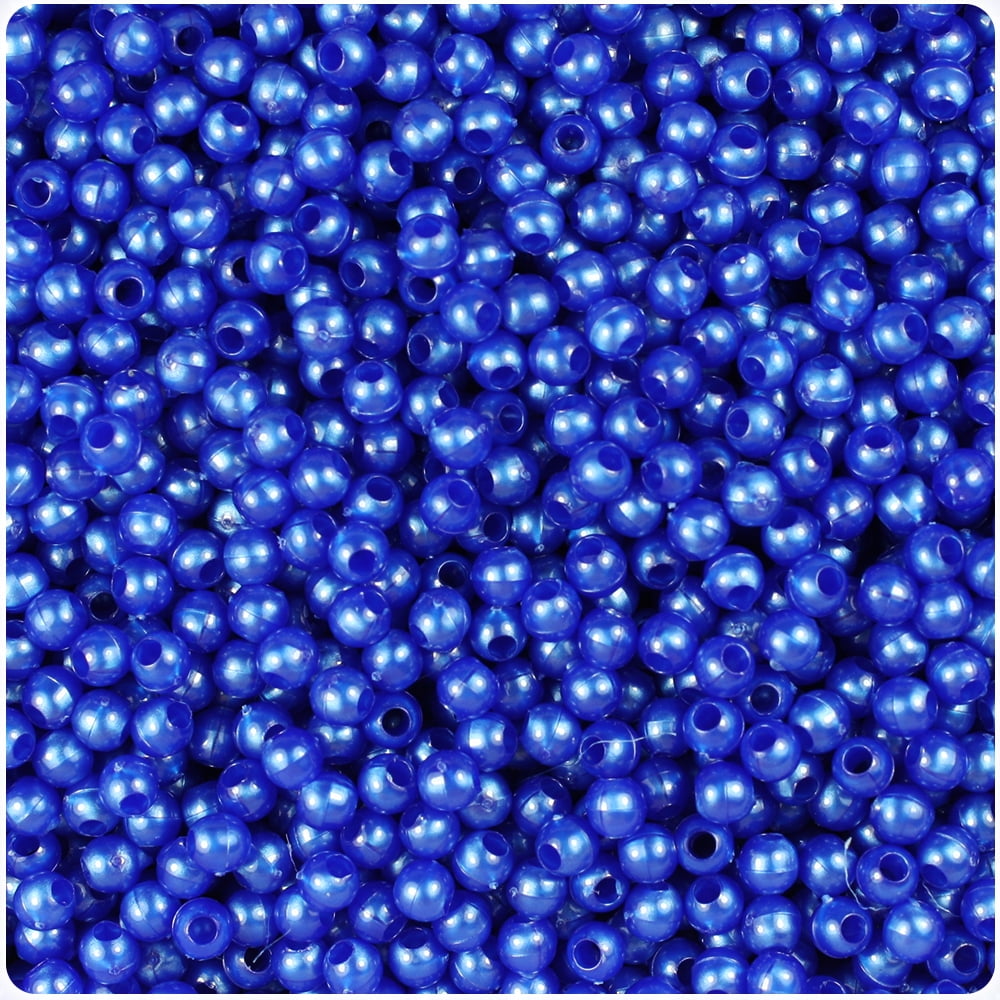 BeadTin Cobalt Pearl 4mm Round Plastic Beads (1000pcs)