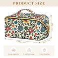 thumbnail image 4 of FORMRS Makeup Bag Travel Cosmetic Organizer for Women Fold Flat Zipper Pouch with Handle, Vibrant Floral, 4 of 8