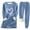 Blue, variant on Women Fleece Pjs Set 2 Piece Lounge Outfits Thick Fleece Sweatshirt Winter Velvet Warm Underwear Top and Pants Sherpa Lined Cozy Loungewear