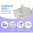 thumbnail image 2 of Baby Swing, Wooden Hanging Swing Seat Chair with Safety Belt, Durable Baby Swing Chair, Outdoor and Indoor Swing for Kids, Mounting Hardware Included, 2 of 7