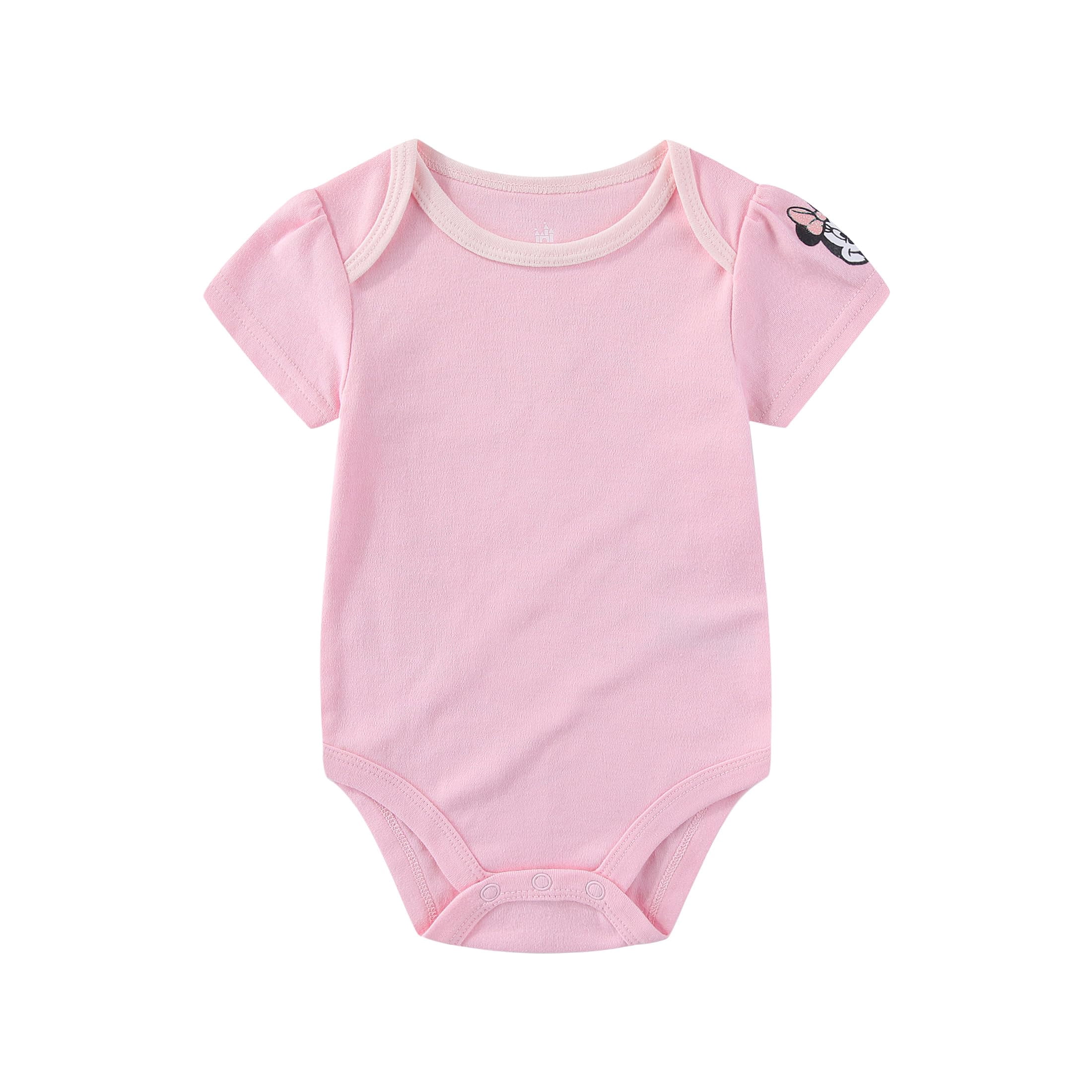 Disney Minnie Mouse Baby Shortall Overall with Hat Set (Girls), 3-Piece Set, Sizes 6M-24M