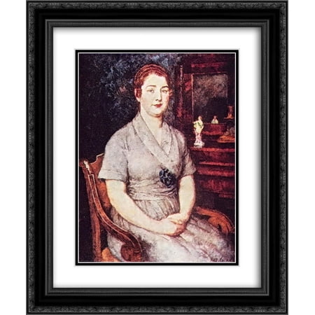 Ilya Mashkov 2x Matted 20x24 Black Ornate Framed Art Print 'Portrait of the artist's wife Maria Ivanovna Mashkova'