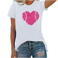 thumbnail image 4 of Women's Short Sleeve Tunic Tops Loose Fit Flowy Y2K Tops Dressy Casual Basic Tees for Sports Fashion Round Neck Blouse Vintage Summer Clothes for Teen Girls Baseball Graphic Tops White T Shirts M, 4 of 4