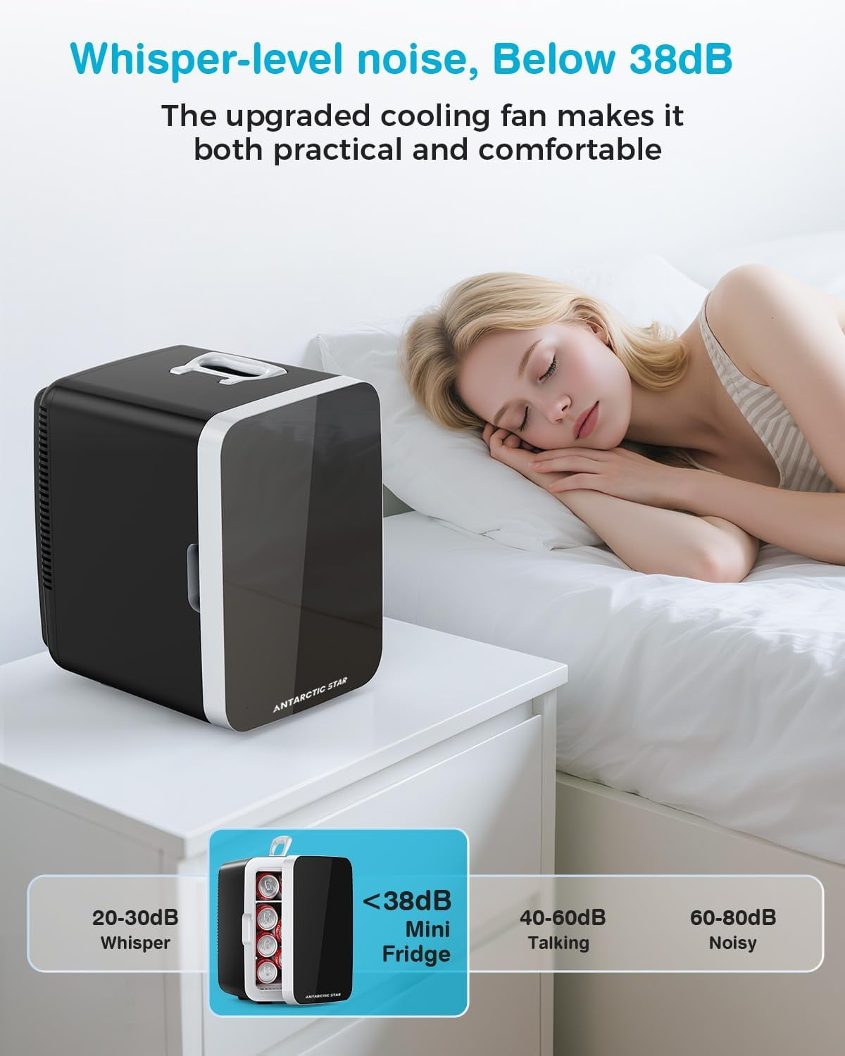 Havato 10L Portable Personal Mini Refrigerator, Compact Mini Fridge, 2.6 Gal  with AC/DC Adapters for Beverage, Makeup, Black