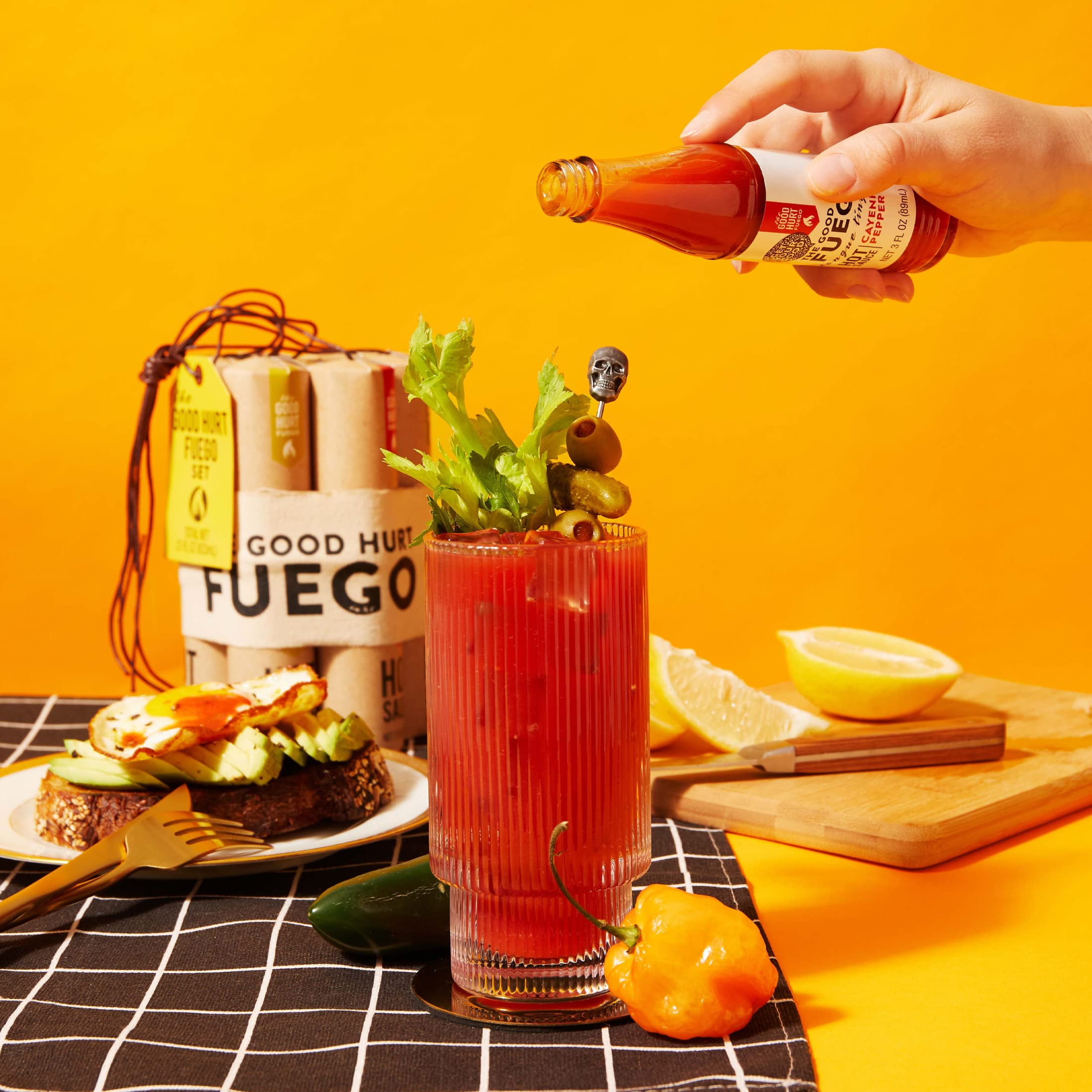 Thoughtfully The Good Hurt Fuego Hot Sauce Variety Pack, Different Flavors and Peppers from Around the World, Allergen-Free, Sampler Set for Father's Day Gifts, 7 Pack