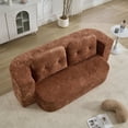thumbnail image 4 of MDAQMD 65.3" Convertible Folding Sofa Bed Queen Sleeper Sofa with 2 Pillows Floor Couch Foam Folding Mattress Sleeper for Living Room Apartment Orange, 4 of 9