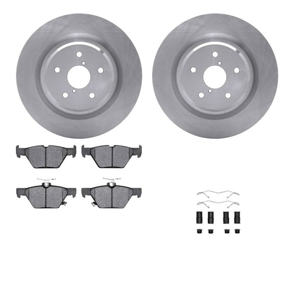 Dynamic Friction Company Rear Brake Rotors with 5000 Advanced Brake Pads includes Hardware 6512-13228