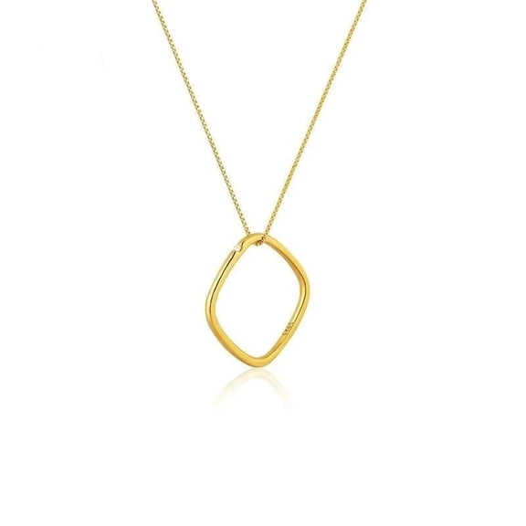 Women's Gold Geometric Square Pendant Necklace