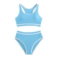 thumbnail image 3 of Cethrio Girls Bikinis Swimsuits, Beach 2 Piece Holiday Summer Swimsuit Tops with Bottoms Sets Light Blue Size 8-9T, 3 of 8