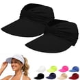 thumbnail image 2 of QASIEATN Womens Modern Fit Sun Hats Women's 50+ Sun Visor Hat Wide Brim Lightweight Foldable Ponytail Cap for Summer Fall Fashion Accessories, 2 of 8