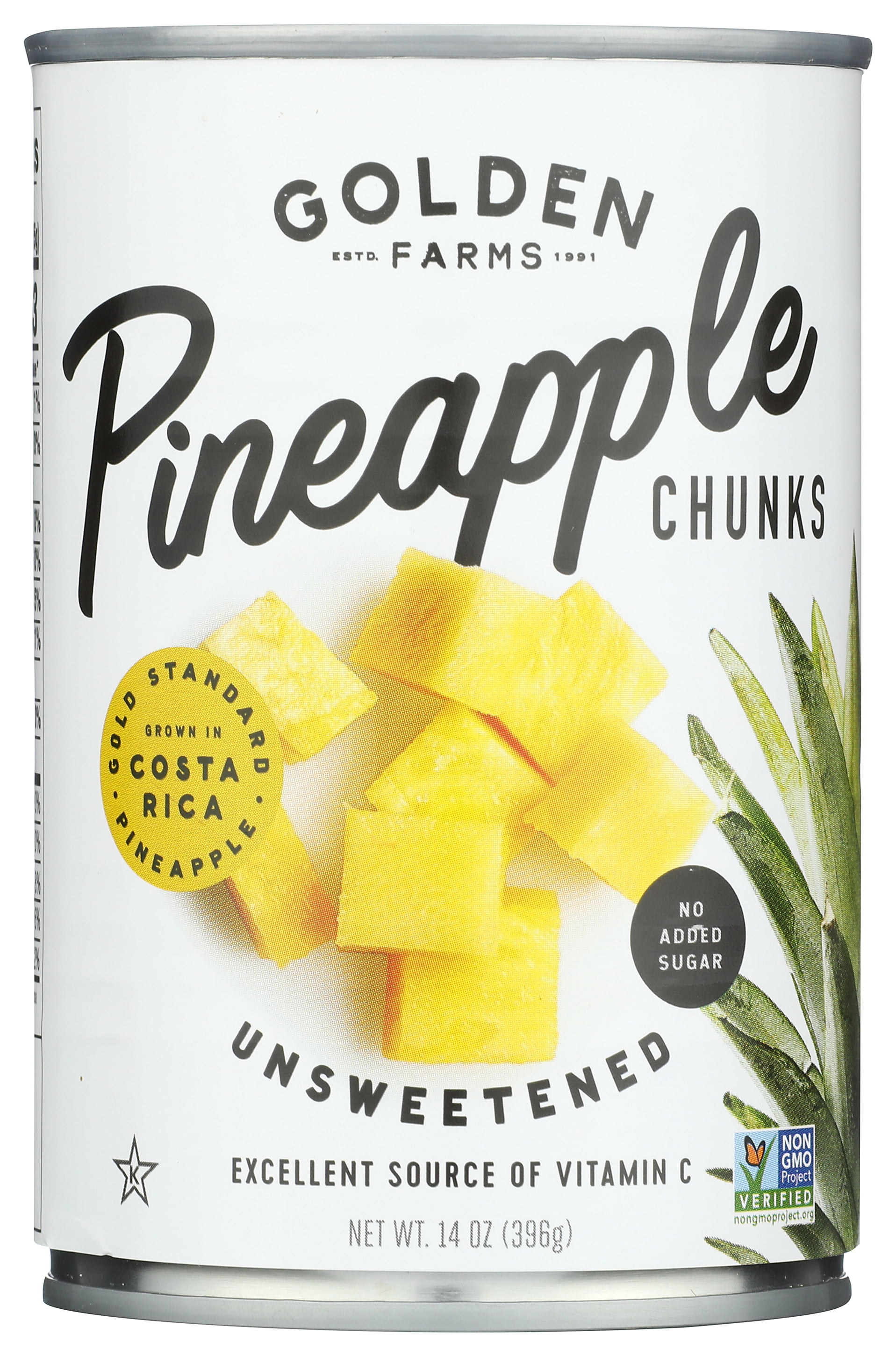 (4 pack) Golden Farms Unsweetened Conventional Pineapple Chunks, 14 Oz Can