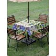 thumbnail image 5 of Square Outdoor Tablecloth with Umbrella Hole Spring Flowers Outside Table Cloth Waterproof Patio Table Cover Summer Rustic Botanical Butterfly Zipper Tablecloths for Picnic Party Camping 60x60 Inch, 5 of 8