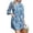 Light Blue Paisley Ethnic, variant on Waffle Knit Robe for Women Soft Lightweight Tie Short Bathrobes 3/4 Sleeve Ladies Floral Sleepwear
