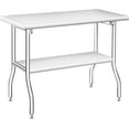 thumbnail image 2 of Folding Stainless Steel Table, 48x30 in, 400 LB Capacity, Heavy Duty Metal Foldable Prep/Work Table, No Assembly, Portable Workbench for Kitchen, 2 of 12