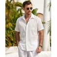 thumbnail image 3 of COOFANDY Mens Short Sleeve Button Down Shirts Casual Cotton Beach Summer Linen Textured Shirts?, 3 of 6