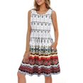 thumbnail image 1 of Robes d'Été pour Femmes Plage Décontractée T-Shirt Grande Taille Floral Manches Courtes Ample Fluide Robes Blanches Rouges Boho Moyen, 1 of 1
