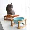 thumbnail image 1 of Cuenco de cerámica para gatos, cuenco para comida para gatos, cuenco para comida para gatos, cuenco de cerámica para perros, cuenco para perros, cuenco doble, protección para la columna cervical,, 1 of 5