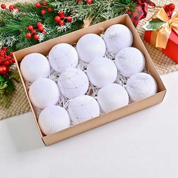 12 Pcs Velvet Christmas Ball Ornament 3.14 Inch Flocked Christmas Hanging Ball for Tree Shatterproof Plastic Velvet Balls Ornament for Xmas Tree Holiday Home Party Decoration