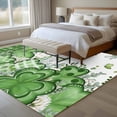 thumbnail image 4 of St. Patrick's Area Rugs 5'x7', Small Throw Rugs for Laundry Room Playroom, Lucky Shamrock Green Eucalyptus Floral Plants Indoor Outdoor Rug Non-Slip Low Pile Carpet Runner Reversible Floor Mats, 4 of 8