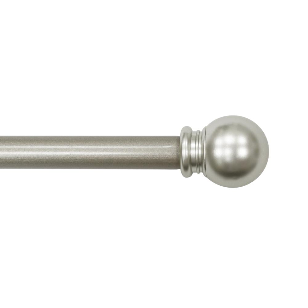 LUMI HOME FURNISHINGS Contemporary Silver Ball Adjustable Single Curtain Rods Set, 28' - 48'