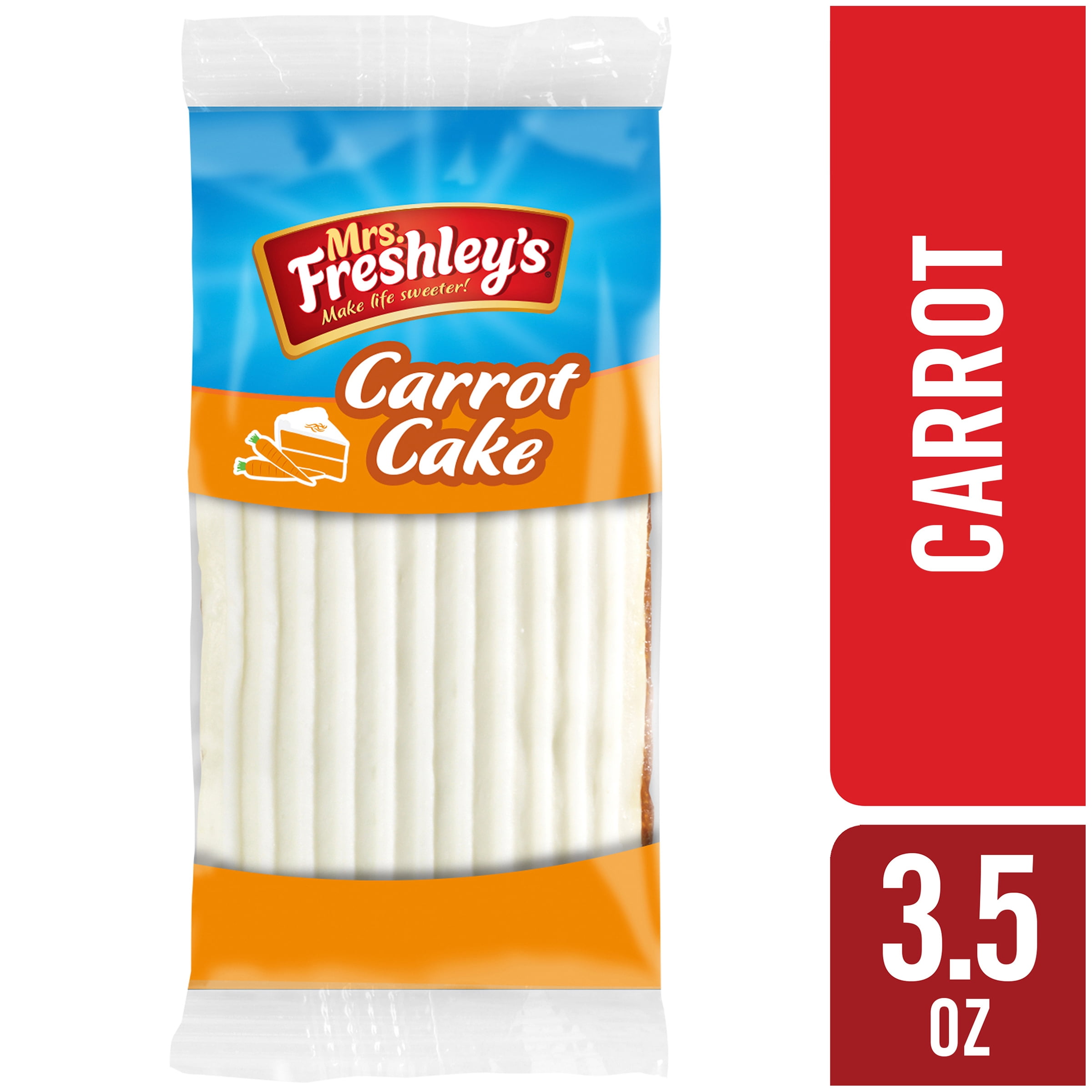 Mrs. Freshley's Iced Carrot Cake Snack Bar 3.5 oz Individually Wrapped