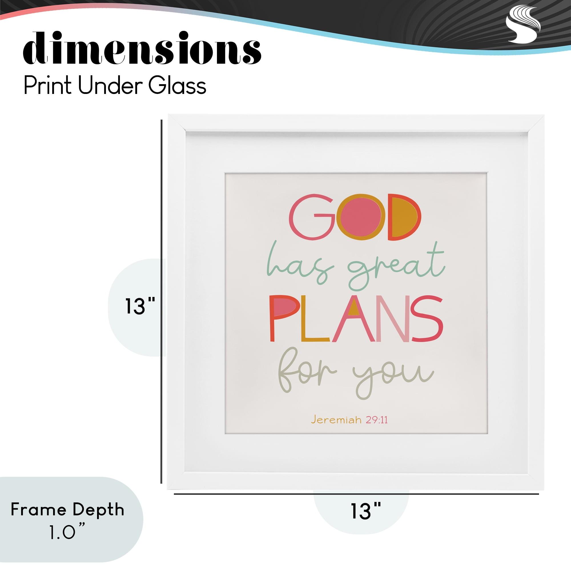 Stupell Industries God's Plans For You White Framed Print Under Glass, design by SD Graphics Studio