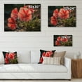 thumbnail image 4 of Designart "Coral Geraniums landscape" Floral Print on Natural Pine Wood, 4 of 5