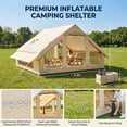 thumbnail image 5 of Lilypelle 4-6 Person Blow Up Inflatable Tent with Stove Jack, Hot Tent for Camping with Hand Pump, Waterproof Inflatable Camp Tent with Mesh Windows, Easy Setup Glamping Inflatable House, 5 of 11