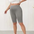 thumbnail image 6 of QATAINLAV Yoga Shorts for Women Summer Elastic Waist Lightweight Biker Shorts Solid Casual 1/2 Workout Leggings Shorts Gray M Lightning Sales, 6 of 9