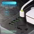 thumbnail image 2 of Universal Power Strip Enchufe de cable de extensión de escritorio para teléfono de oficina en casa Enchufe de EE. UU. De 3 pines 6 USB Vogacara HA002567-00, 2 of 6