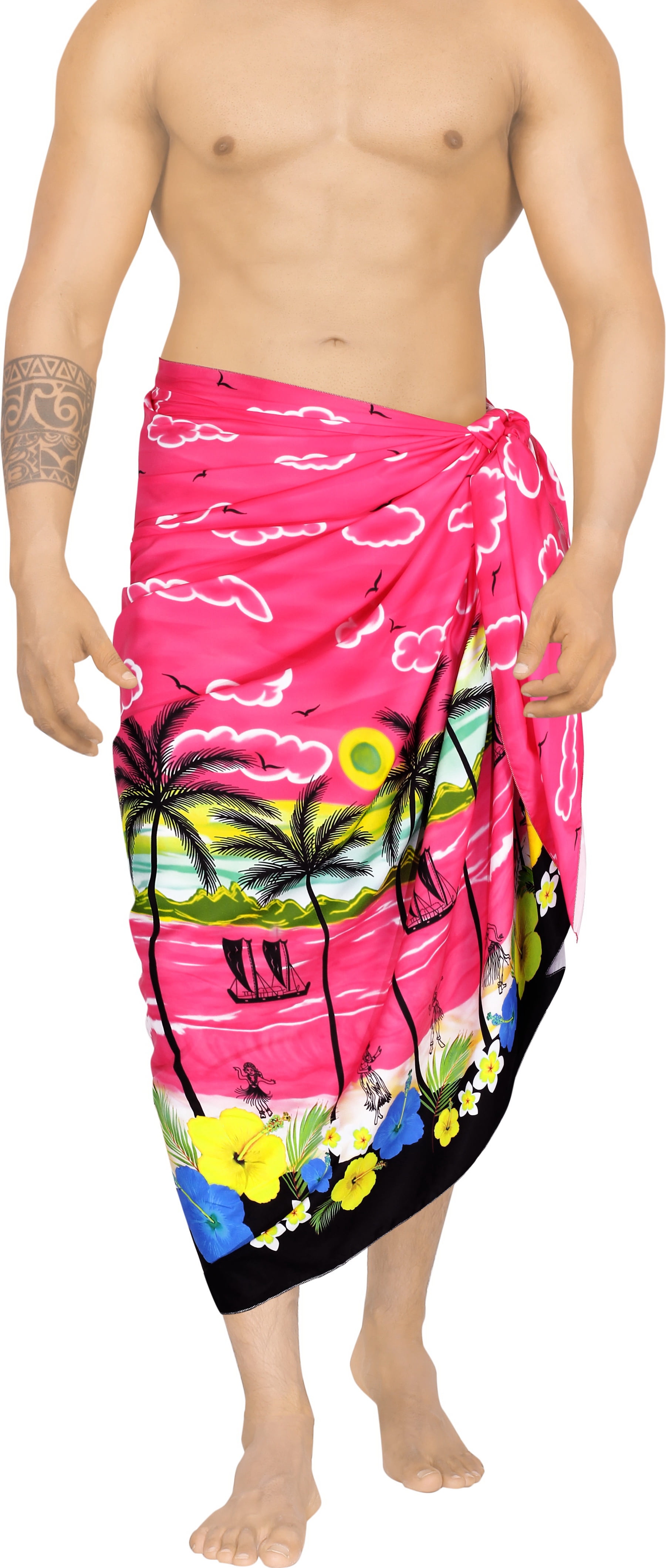 LA LEELA Womens Plus Size Swimwear Pareo Sarong Bikini Coverups Wrap Full E