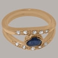 thumbnail image 4 of LBG British Made 9k Rose Gold Natural Sapphire & Cubic Zirconia Womens Anniversary Ring - 33 size options - Size 9, 4 of 7
