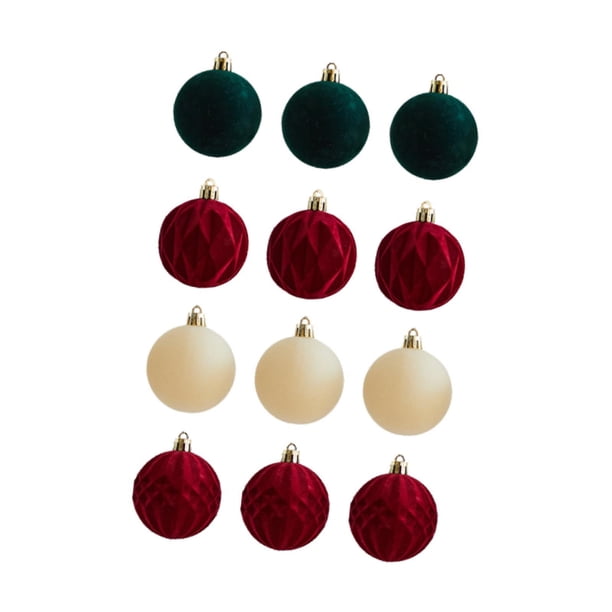 12 adornos de bolas navideñas para el árbol de Navidad, bodas y decoración del hogar. Color