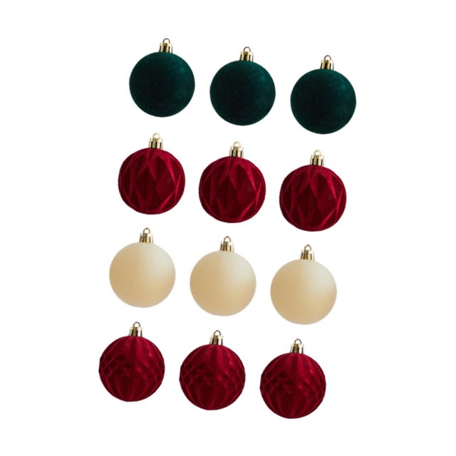 12 adornos navideños de bolas para árbol de Navidad, decoración para hoteles, celebraciones y cafeterías, reutilizables Color