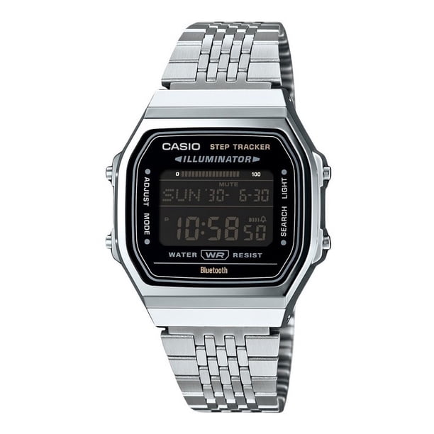 Casio Reloj Unisex Vintage Digital con Enlace para Smartphone, de Acero Inoxidable, de Cuarzo ABL-100WE-1B