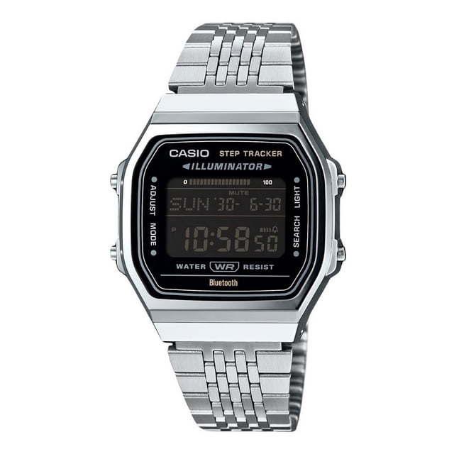 Casio Reloj Unisex Vintage Digital con Enlace para Smartphone, de Acero Inoxidable, de Cuarzo ABL-100WE-1B