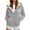 Gray, variant on Womens Zip Up Hoodies Full Zip Drawstring Hood Sherpa Lined Left Chest Mischievous Pumpkin Print Front Pockets Warm Halloween Jacket