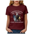 thumbnail image 7 of Duqingm America 250 Shirt 250 Years America Anniversary 250th Independence Day Freedom T-Shirt Wine,3XL, 7 of 7