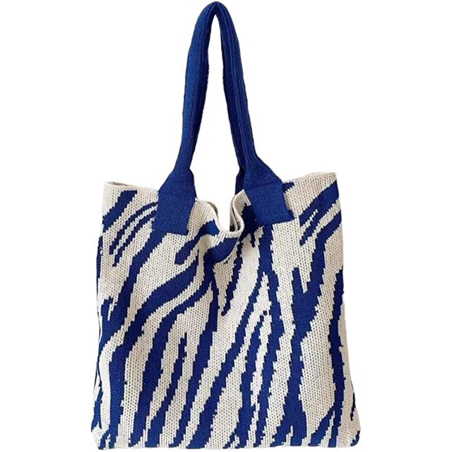 LinYooLi Sac Fourre-Tout Femme Grande Capacité Tricoté Sac à Main Rayé